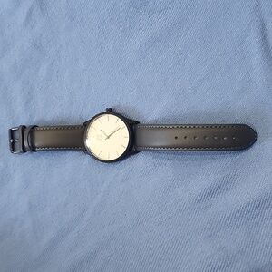 PX Men's Black Leather Watch